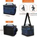 opux Insulated Lunch Box Men Women, Lunch Bag for Work School, Leakproof Soft Cooler Tote Adult, Large Lunch Pail Kids Boys Girls, Picnic Beach Food Bag with Shoulder Strap, Heather Navy
