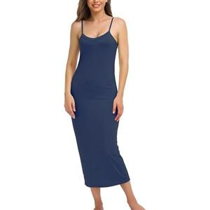 Vlazom Women Full Slips Sexy Soft Slip Dress for Under Dress Spaghetti Strap Cami Slip Chemises V Neck Negligee XL