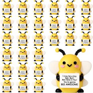 Gejoy 25 Pcs Mini Bee Rubber Toys Positive Gifts Mini Bees Decorations and Encouragement Birthday Motivational Gifts for Colleague Staff Teacher