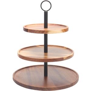 3 Tier Cupcake Stand, Large Wood Tiered Serving Tray Cupcake Tower, Serving Stand Display Dessert Cookie Candy Buffet Holder for Home Tea Party, Wedding, Farmhouse, Kitchen Decor-8"x10"x12"