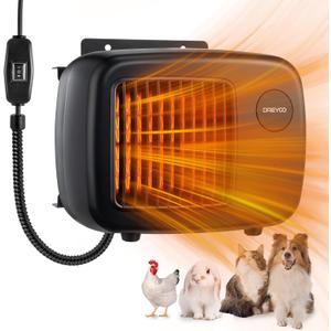 Dog House Heater With Thermostat,Pet Heater With Safe Overheat Protection And 6FT Anti Chew Cord,2 Heating Mode (600/300W) Pet Warmer Suitable For Dogs Chicken Coops Rabbits
