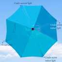 Blissun 9 ft Solar Umbrella, 32 LED Lighted Patio Umbrella, Table Market Umbrella, Outdoor Umbrella for Garden, Deck, Backyard, Pool and Beach (Light Blue)