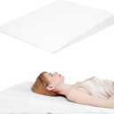 Wedge Pillow, Bed Wedge Pillows for Sleeping, Snoring, Back Support, After Surgery, Foam Triangle Pillow, Removable Washable Cover, 5in/White