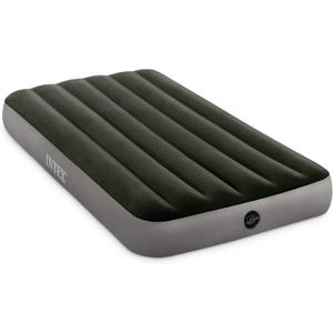 Intex 64777E Dura-Beam Standard Prestige Air Mattress: Fiber-Tech - Twin Size - Hand-Held Battery Pump - 10in Bed Height - 300lb Weight Capacity