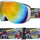 YooxArmor OTG Kids Ski Goggles Kids Snowboard Goggles for Boys Girls Toddler Youth Kid Snow Goggles Anti-Fog UV400 Protection