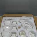 fanquare 15 Pieces Simple White English Ceramic Tea Sets,Tea Pot,Bone China Cups Without Metal Holder,Matching Spoons,Afternoon Tea Set Service Coffee Set