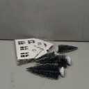 Chunful 5 Pcs Foldable Wooden Christmas Village House with LED Light String Paintable White Christmas Village House with 4 Pcs Xmas Trees Indoor for Home Mantel Tabletop Centerpiece Holiday Decoration