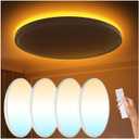 4Pack Flush Mount Ceiling Light with Nightlight 12in , 24W 2400LM Dimmable LED Ceiling Lights with Remote & APP Control, 2700K-6000K Adjustable, Perfect for Bedroom/Living Room/Kitchen, Round White