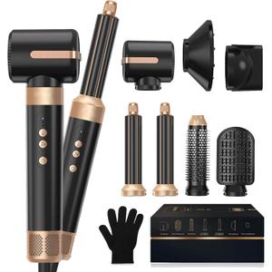 7 in One Hair Dryer Brush Blow Dryer Brush 110000 RPM Hot Air Brush Styler Auto Air Curler for Hair Curly Twist Multistyler Professional Ionic Travel Hair Styling Tool Air Styler