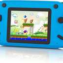 16 Bit Handheld Game for Kids, 3.0'' Large Screen Retro Gaming Player, Preloaded 200 HD Retro Kids Games with 2 Cartridges for Birthday Gift, Video Games for Boys & Girls Aged 412(Blue)