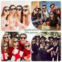 Flutesan Personalized Heart Sunglasses Bulk Custom Glasses with Paint Pens for DIY Wedding Party Favors (Black)