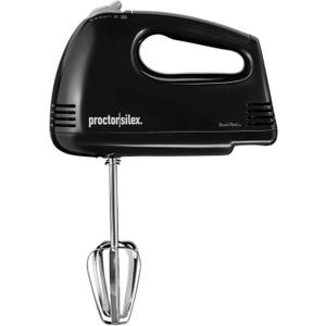 Proctor Silex Easy Mix 5-Speed Electric Hand Mixer with Bowl Rest, Compact and Lightweight, 100 Watts of Peak Power, Black (62507PS)
