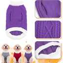 Small Dog Sweaters with Leash Hole Turtleneck Dog Sweaters Knitwear Boys Girls Warm Soft and High Stretch Pet Clothes for Fall WinterPet Shirts for Kitten Puppy Purple Large