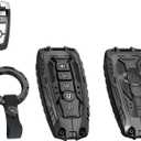 for Ford Heavy Metal Key Fob Cover, Key Protector Case for Ford F150 F250 F350 F450 F550 Explorer Bronco Maverick Expedition Escape Edge Mustang Fusion Accessories, 5 Buttons with Keychain