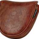 Craftsman Golf Premium Leather Brown Blade Mallet Putter Cover Driver Fairway Wood Headcover Cover Magnetic Closure