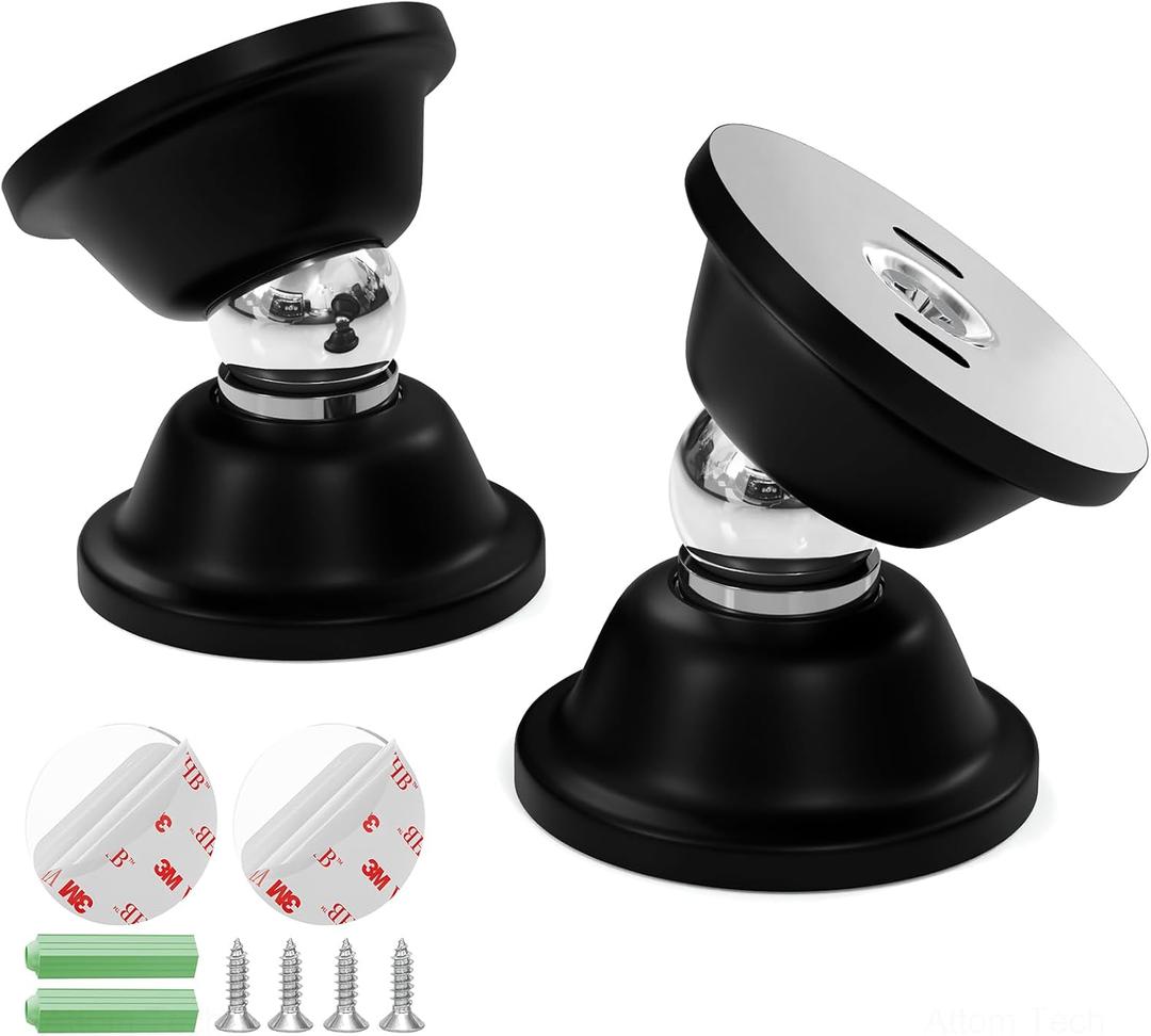 NiHome RV Magnetic Door Stop for Door Holding & Stopping, Easy Install Non-Obtrusive Design, Flexible Mounting Options for Older Homes & Uneven Doors, Protects Walls, Suitable for All Rooms (2PCS)