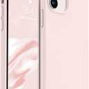 AOTESIER Compatible with iPhone 12 Phone Case and iPhone 12 Pro Case 6.1 inch,Silky Touch Premium Soft Liquid Silicone Rubber Anti-Fingerprint Full-Body Protective Flexible Bumper Case (Chalk Pink)
