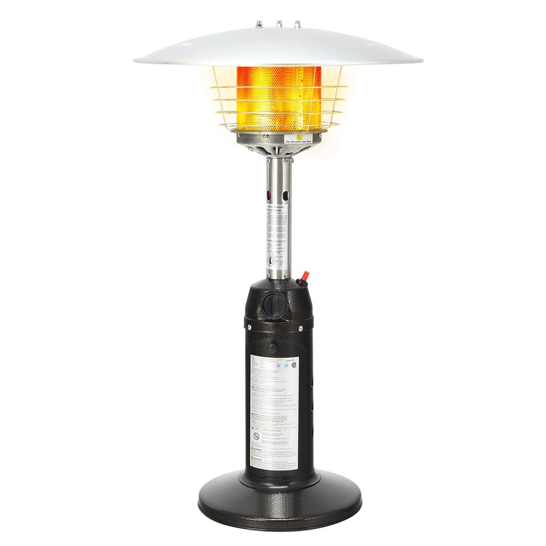 11,000 BTU Patio Heater Portable Tabletop Propane Standing LP Gas Heater Brown