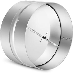 6 Inch Draft Blocker Backdraft Damper Duct Draft Stopper One-Way Airflow Ducting Insert Backflow Preventer Inline Fan Vent Deflector (Sliver)