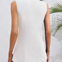 Women's Sleeveless Blazer Vest Casual Button Front Lightweight Jacket Summer Work Office Suit Vest White, S