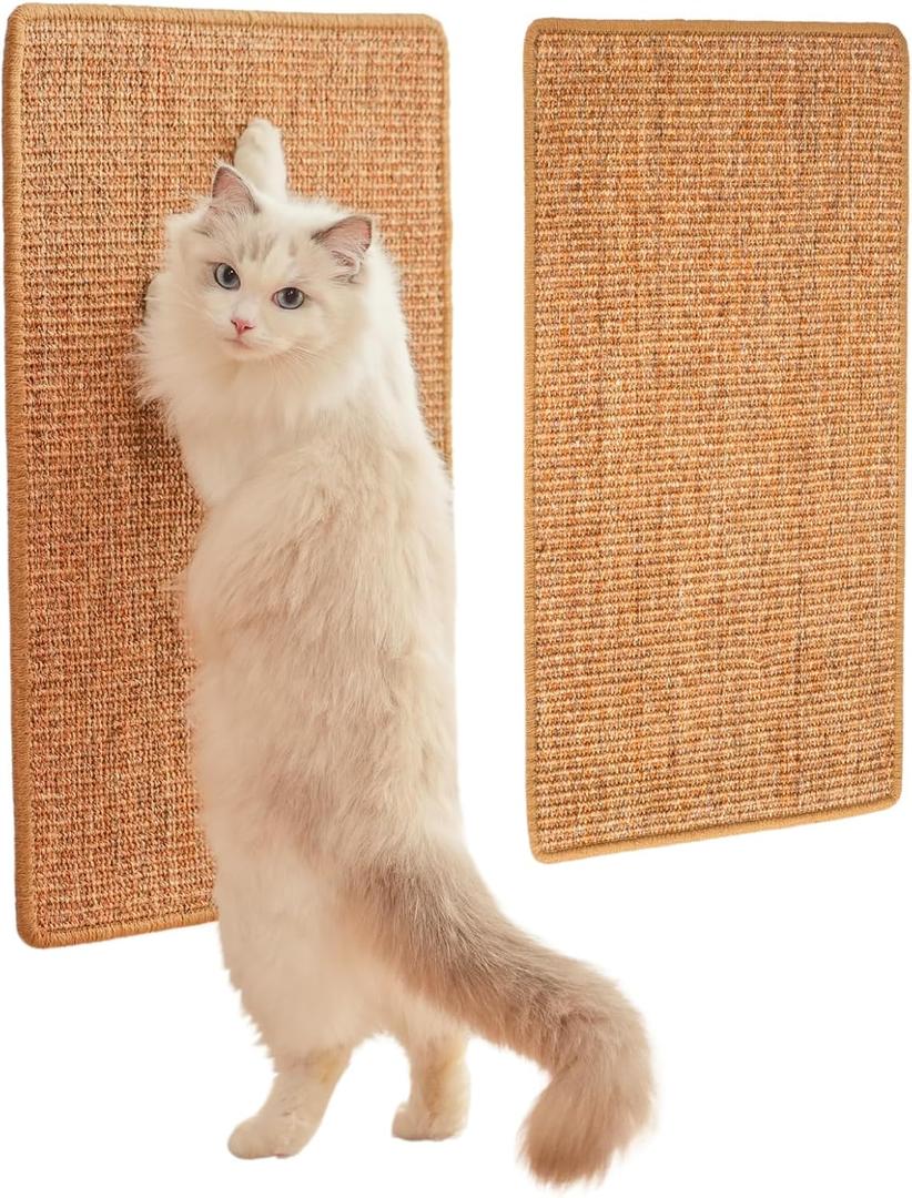 2Pack Cat Scratcher Mat,23.6 X 15.7 Inch,sisal cat scratchers for Indoor Cats,cat Scratch pad,cat Scratching Board,cat Scratching Post,sisal Rug Carpet,cat Scratch Furniture Protector,Brown