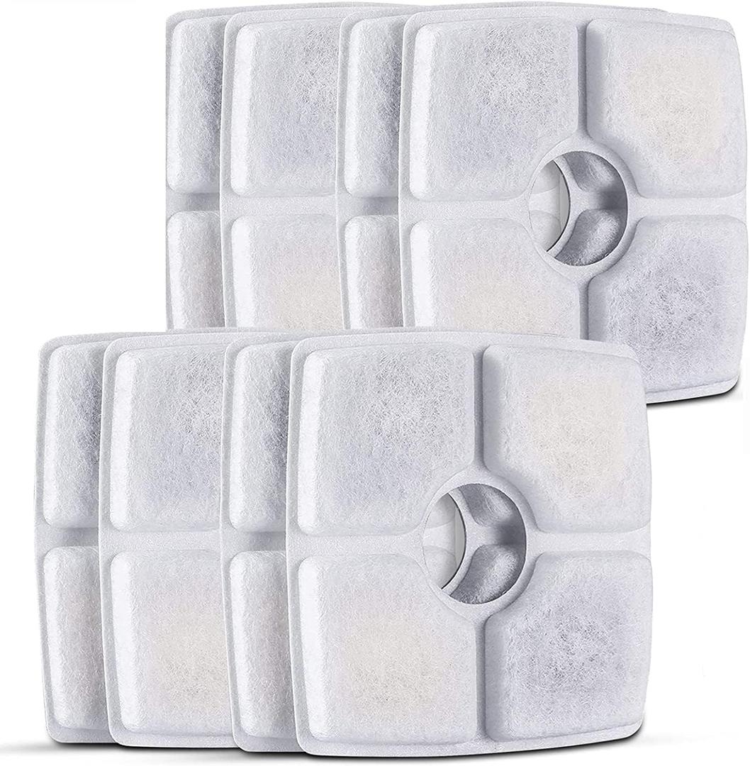 Cat Water Fountain Filters, 6 Pack Replacement Filter Fit for Top Square 84oz/2.5L Cat Pet Fountain, 3 Filtration System