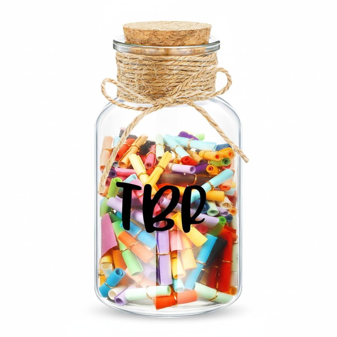 Tbr Jar Gift for Book Lover to Be Read List Jar with 300 Colorful Notes, Bookish Reading Accessories to Choose Your Next Book, Bookworm Gift for Club Members Graduation Teacher Student Reading Present