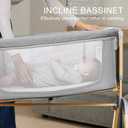 Jimglo 3 in 1 Baby Bassinet, Rocking Bassinets with Comfy Mattress and Wheels, Adjustable Height Bassinet Bedside Sleeper, Easy Folding Portable Crib for Newborn (Grey)
