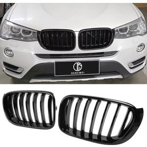 F25 Grill,Front Kidney Grille Compatible with 2014-2017 X3 F25,2014-2018 X4 F26 Single Slat Gloss Black Grill