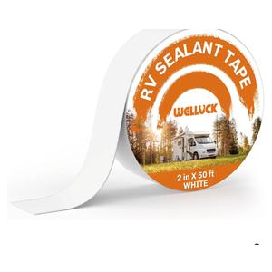 WELLUCK RV Roof Tape Sealant Roofing Tape, 2 Inch X 50 Foot Natural White RV Tape for Roof Repair Camper Trailer Boat Sealing Leak Repair, UV & Waterproof