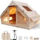 TIGERXBANG Inflatable Tent for Camping, 4-6 Person Glamping Air Tents, Easy Setup 4 Season Luxury Cabin, Waterproof & Windproof Inflatable House Tent with Panoramic View Windows