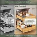 BAMEOS 2-Pack 14" to 20" Adjustable Width Soft Close Slide Out Bamboo Wood Drawer Organizer for Kitchen,Pantry, Bathroom & Under Sink, 2-Pack Wooden Storage, 21" Depth, 66 lbs Capacity