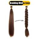NISEYO Kinky Straight Crochet Hair Bundles 14 Inch Kinky-yaki Bone Straight Braiding Hair Pre-Stretched Vixen Crochet Braids Soft Synthetic Yaki Texture Extension for Women (30#, 4 Bundles)