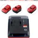 Biswaye 18V 3.0A Fast Charger Compatible with Porter Cable 18V Battery, PCXMVC Charger Compatible with Porter-Cable PC18B PC18BLEX PCC489N PC18BLX 18 Volt Lithium NiCad NiMH Battery with LED Indicator
