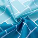 MORNITE Extra Wide Shower Curtain Mens Bathroom Teal Light Blue Ombre White, Wrap Around Microfiber Cloth Fabric 18 Hooks,108" W72" H Inch