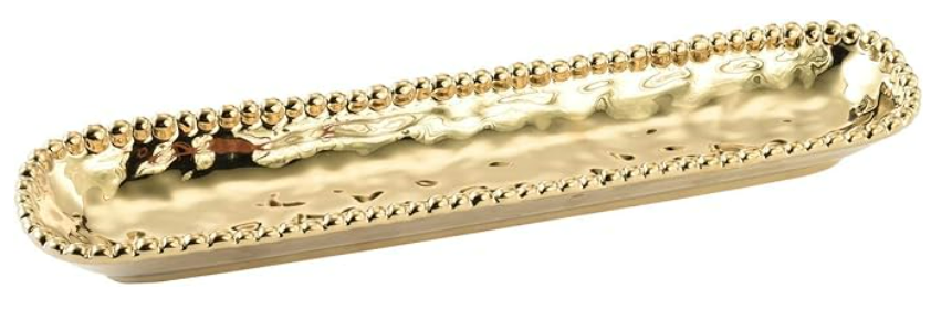 Pampa Bay Porcelain Cracker Cheese and Charcuterie Tray (Gold)