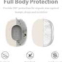 3 in 1 Silicone Cover and Case for Apple Airpods Max 2/ Airpods Max Headphones, AirPods Max Hard Case and Anti-Scratch Ear Pad Case/Ear Cups/Headband Covers Accessories (Starlight case & Cover)