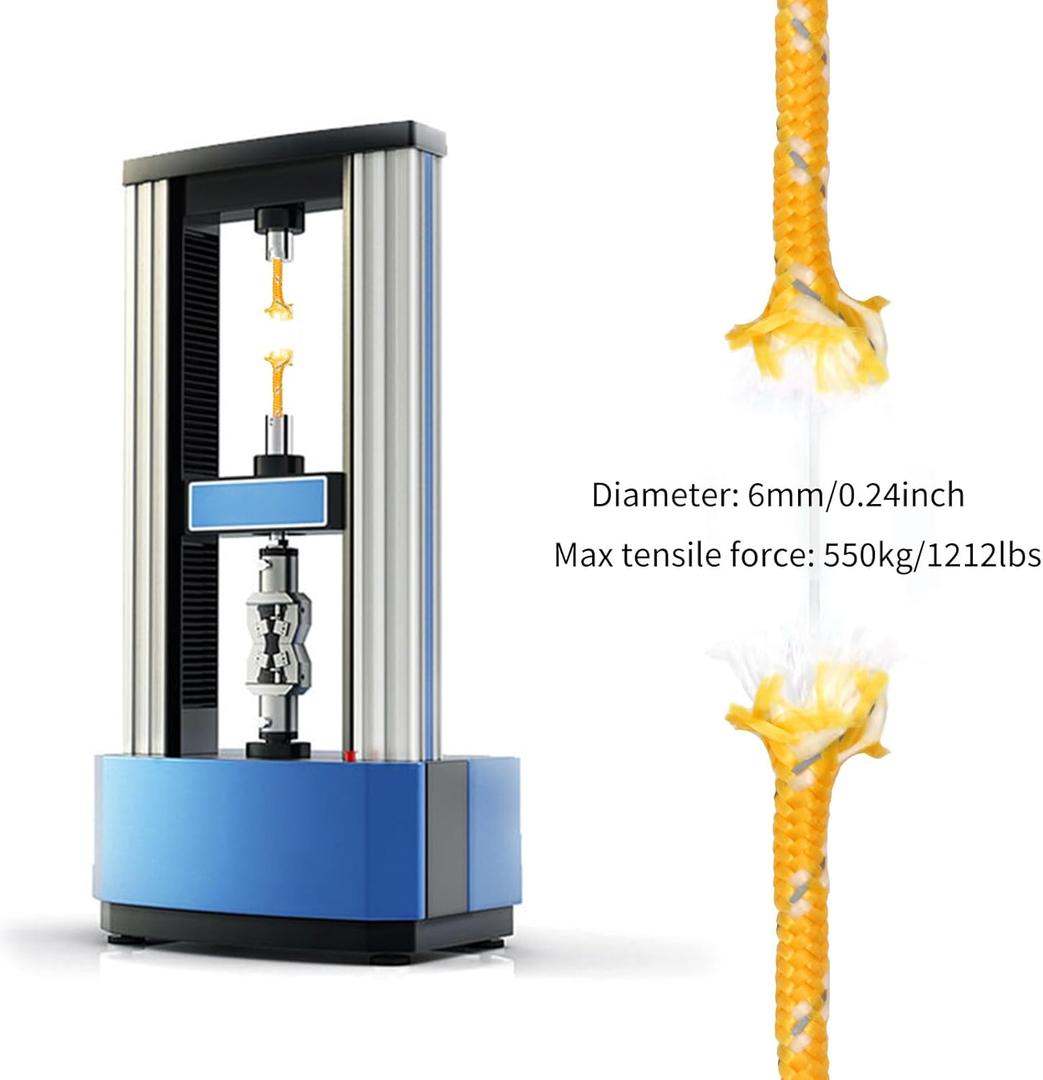 NewDoar 6mm Marine Floating Rope High-Strength Braided Reflective Anchor Mooring Rope with Hook 10M 20M 30M 50M Dock Lines for Boating, Camping, Anchoring, Fishing, Mooring, Tent Canopy-Yellow/30M