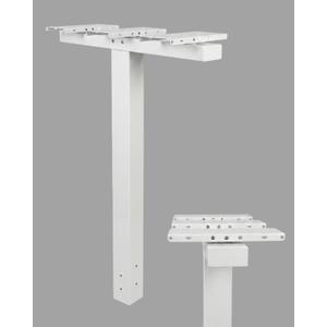 Ilyapa Triple Mailbox Post for Outside - 43x4x4 Post Cover - White | Holds 2-3 Units, Universal Mounting Bracket, Powder Coated Steel - Multi Mail box Posts for Outside