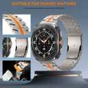 Titanium Band Compatible with Samsung Galaxy Watch Ultra 47mm(2025/2024), Solid Men Replacement Robust Metal Link Wristband