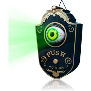 Halloween Doorbell Decoration, Lightup Eyeball Doorbell with Scary Sounds, Trick or Treat Event for Kids, Halloween Decorations for Indoor& Outdoor