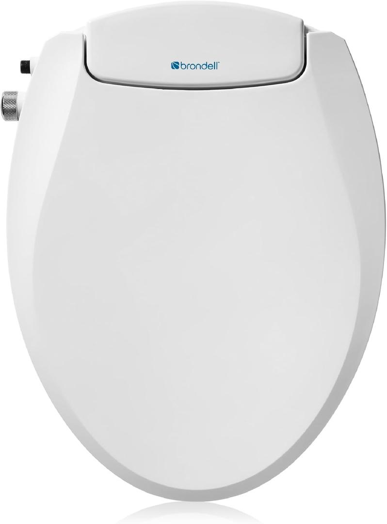 Brondell Bidet Toilet Seat Non-Electric Swash Seat, Fits Round Toilets, White  Dual Nozzle System, Ambient Water Temperature  Bidet with Easy Installation