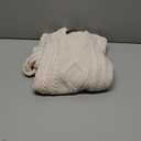 Trendy Queen Women's Oversized Cable Knit Crewneck Sweaters (Large, Cream)