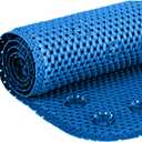 Bathtub Mat Non Slip, Bath Mat for Tub Non Slip, Tub Mat Extra Large 36 x 17 in, Bathtub Mat with Suction Cups & Drain Holes, Soft Foam, Machine Washable, Blue