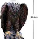 H:24.4 inch Bald Eagle Statue Outdoor, Large Realistic Eagle Sculpture for Garden Decor, Hand-Painted Resin Lawn Eagle Statue, Majestic Yard Art and Patio Decoration