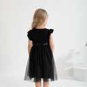 Sinhoon Toddler Girl Tulle Dress Summer Ruffle Sleeveless Baby Girl Fashion Casual Dresses 1-6Y (Black)
