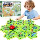 10Pcs Puzzle Racer Kids Car Track Set, Cars Toys for Toddlers, Puzzle Track Car Play Set, Race Tracks for Kids Ages 4-8, Educational Toys for 3 4 5 Year Old Boys (Ladybug)