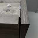 Rustic Nightstand with Charging Station, Night Stand with Barn Door and Drawer, Storage Bedroom Living Room Bedside Table Farmhouse End Table Industrial Bedside Table with USB Ports and Outlets Grey