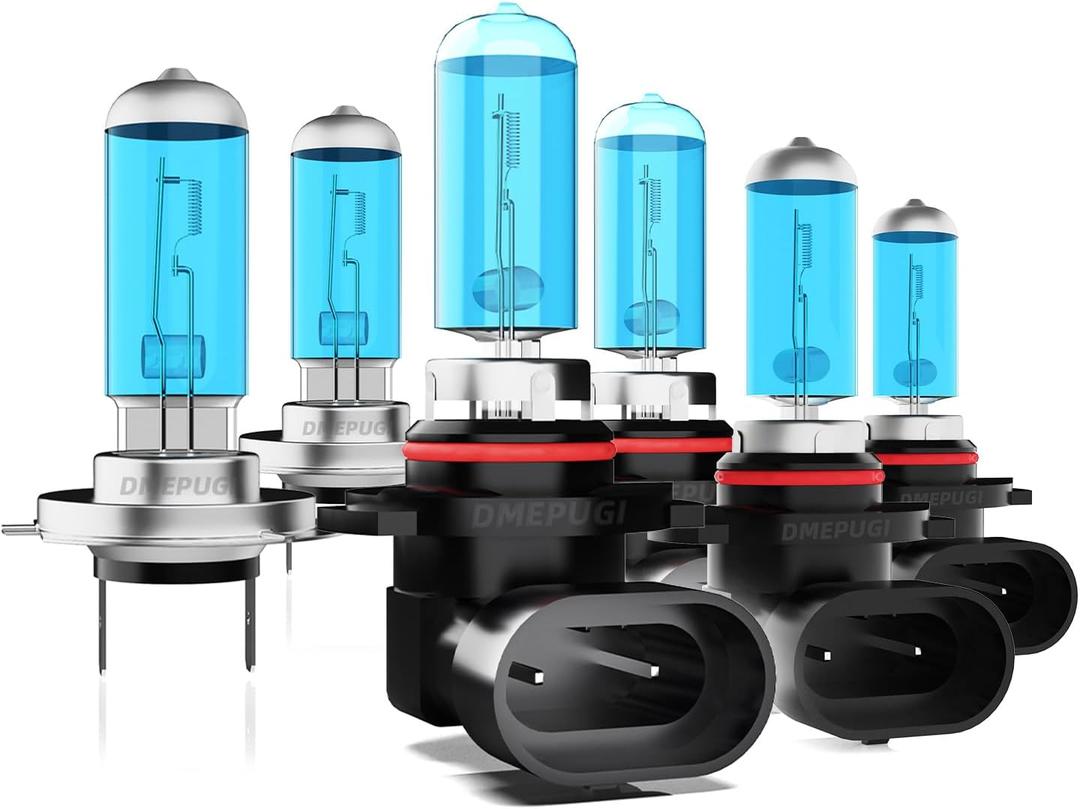 Compatible With Kia Forte 2019 2020 Headlight Bulbs, Halogen 9005 High Beam H7 Low Beam Combo 9006 Fog Lights,Bright Halogen Replacement Headlight Bulbs,Plug N Play,6-Pack