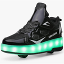 Ylllu Kids LED Roller Skate Shoes with Single Wheel Light up Roller Shoes Gift for Girls Boys Children Size 30